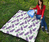 Eggplant Pattern Print Design 05 Premium Quilt
