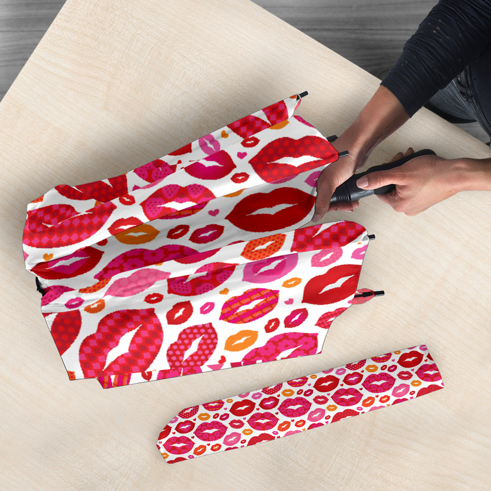Lips Pattern Print Design 01 Umbrella