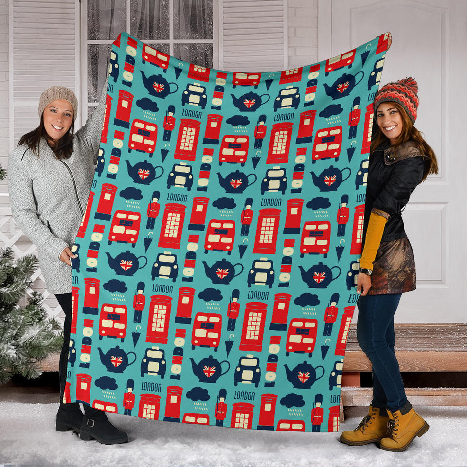 British Pattern Print Design 04 Premium Blanket