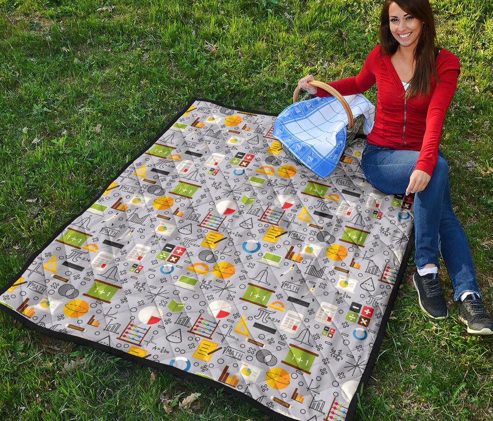 Math Pattern Print Design 04 Premium Quilt