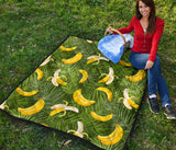 Banana Palm Leaves Pattern Premium Quilt