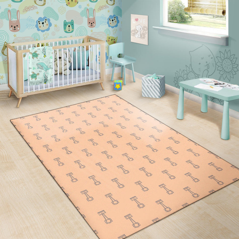 Engine Piston Cream Background Pattern Print Design 04 Area Rug