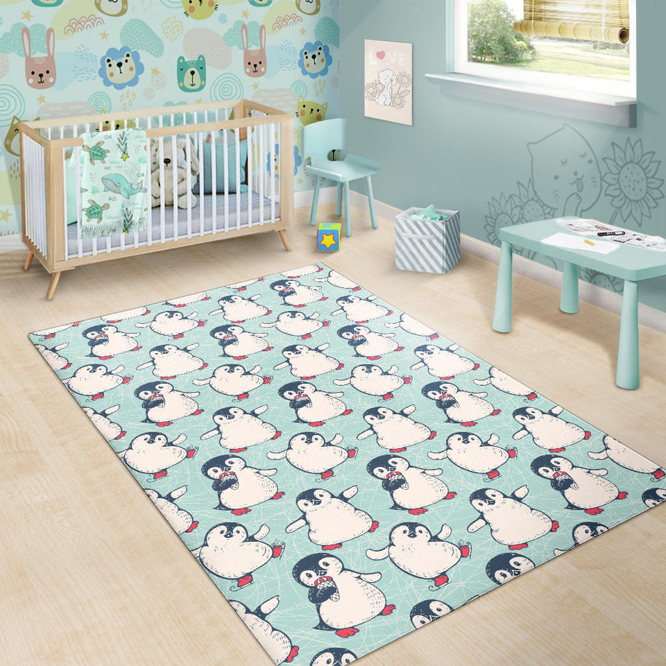 Cute Penguin Pattern Area Rug