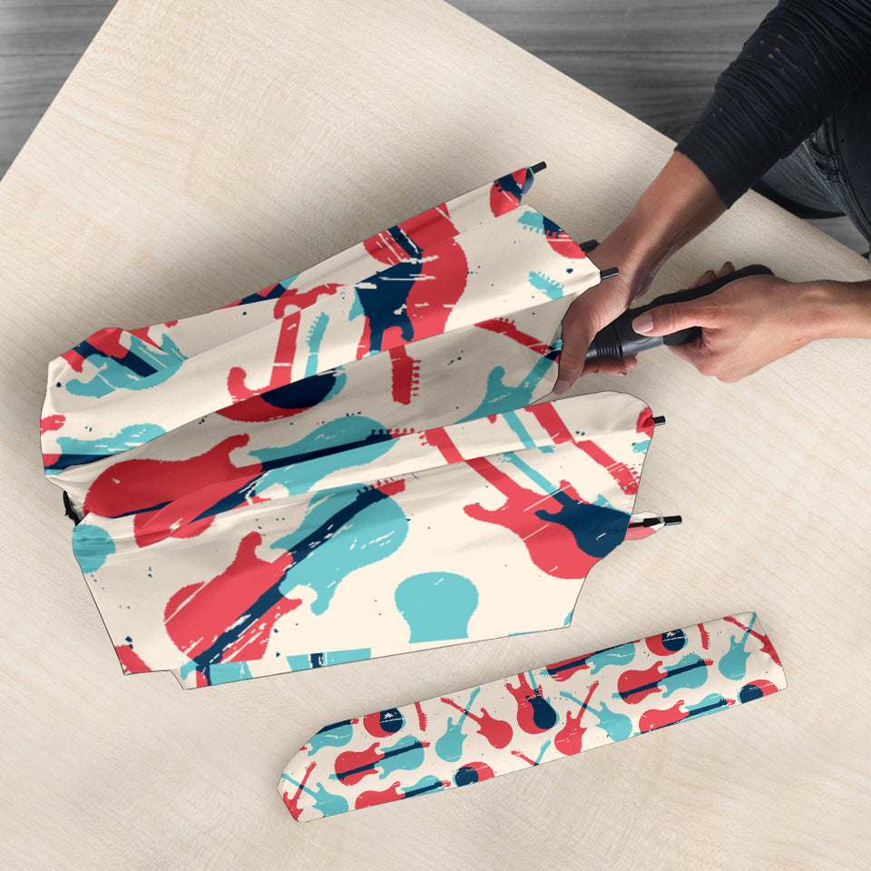 Red Blue Guitar Pattern Umbrella