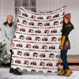 Camper Van Pattern Print Design 01 Premium Blanket