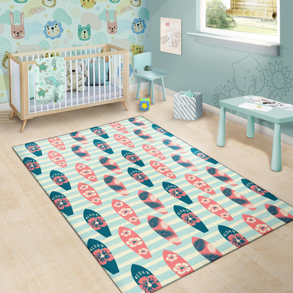 Surfboard Pattern Print Design 02 Area Rug