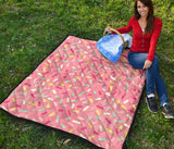 Pink Donut Glaze Candy Pattern Premium Quilt