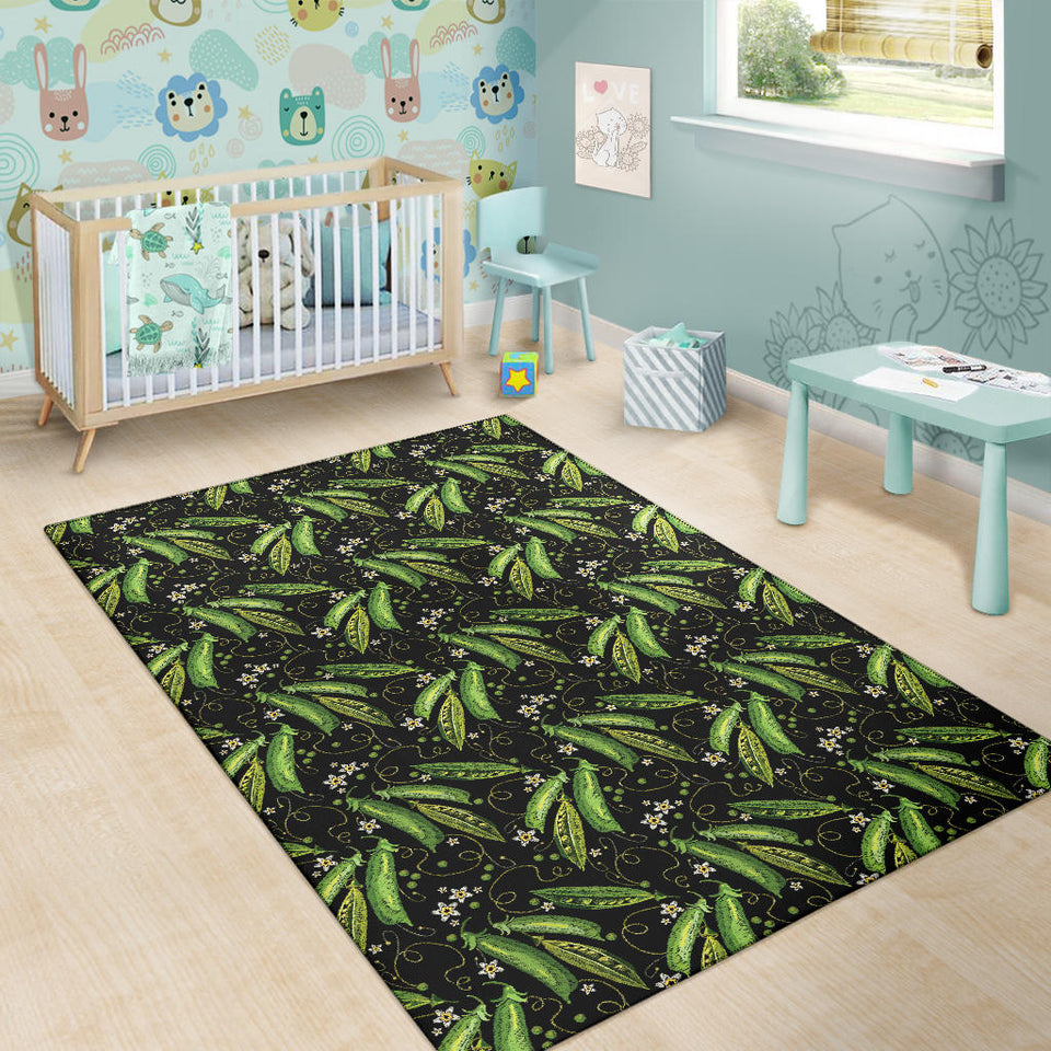 Green Peas Pattern Print Design 02 Area Rug