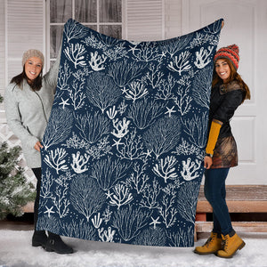 Coral Reef Pattern Print Design 05 Premium Blanket