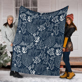 Coral Reef Pattern Print Design 05 Premium Blanket