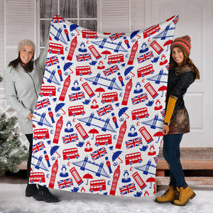British Pattern Print Design 01 Premium Blanket
