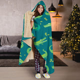 Crocodile Pattern Hooded Blanket
