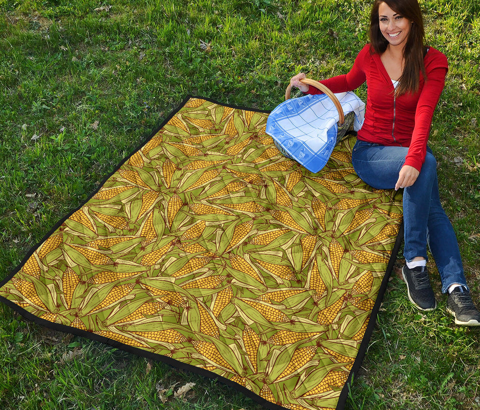 Corn Pattern Print Design 01 Premium Quilt