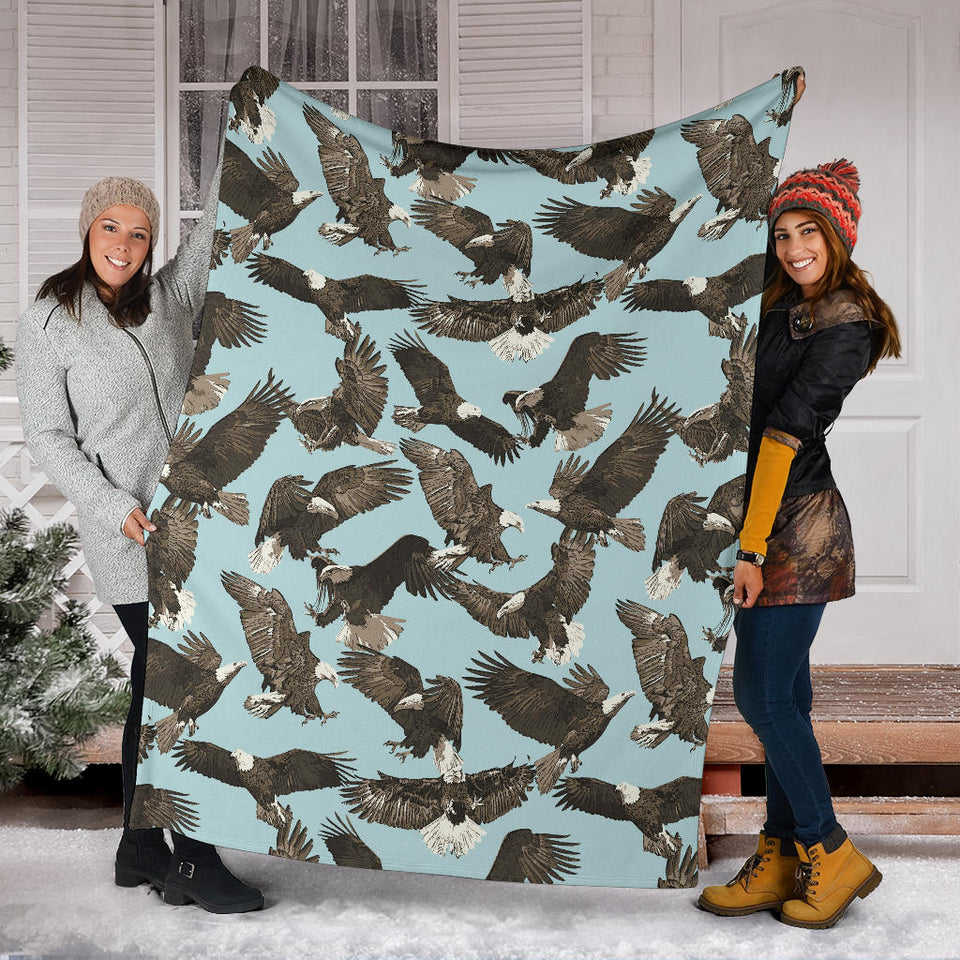 Eagle Pattern Print Design 01 Premium Blanket