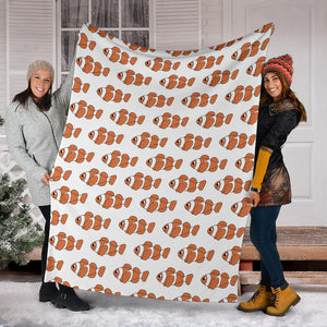 Clown Fish Pattern Print Design 05 Premium Blanket