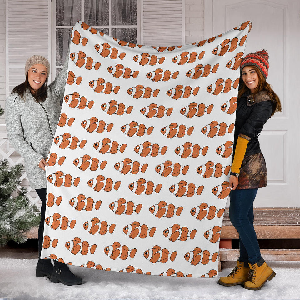 Clown Fish Pattern Print Design 05 Premium Blanket