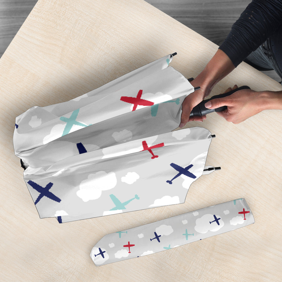 Airplane Cloud Grey Background Umbrella