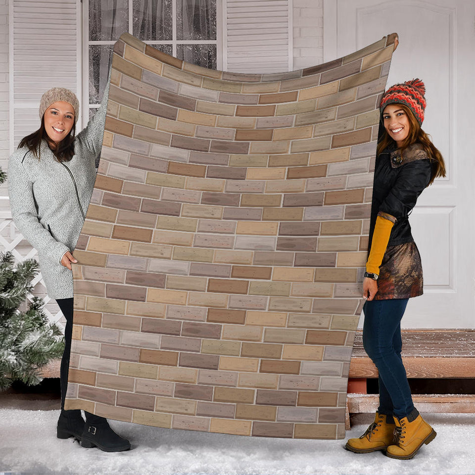 Brick Printed Pattern Print Design 01 Premium Blanket