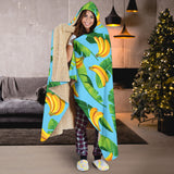 Banana Leaves Banana Design Pattern Hooded Blanket