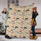 Mustache Beard Pattern Print Design 03 Premium Blanket