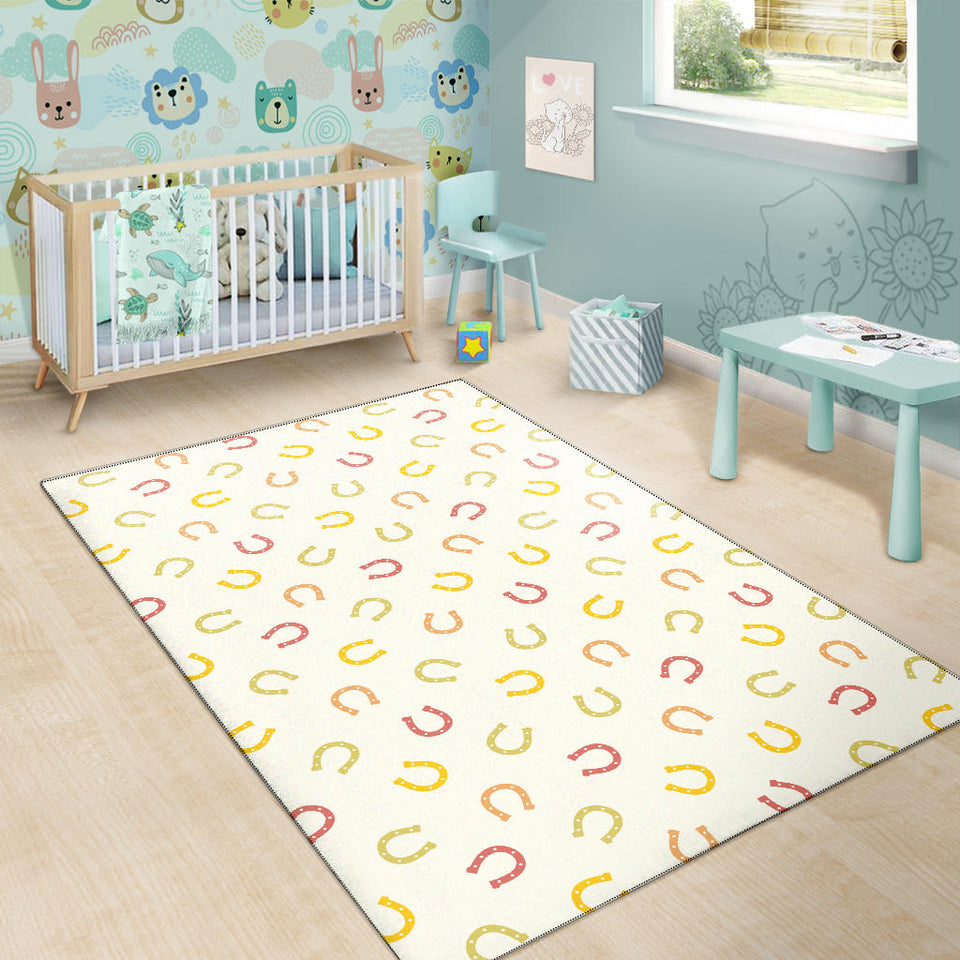 Horseshoes Pattern Print Design 02 Area Rug
