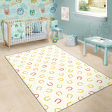 Horseshoes Pattern Print Design 02 Area Rug