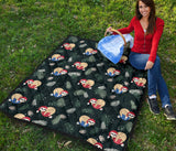 Cute Sloths Sleeping Christmas Ball Santa Hat Pattern Premium Quilt
