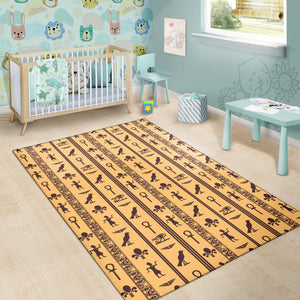 Egypt Hieroglyphics Pattern Print Design 02 Area Rug