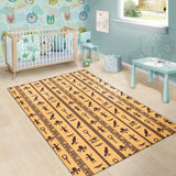 Egypt Hieroglyphics Pattern Print Design 02 Area Rug