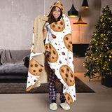 Chocolate Chip Cookie Pattern Hooded Blanket