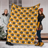 English Bulldog Pattern Print Design 04 Premium Blanket