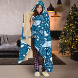 Cute Shark Pattern Hooded Blanket
