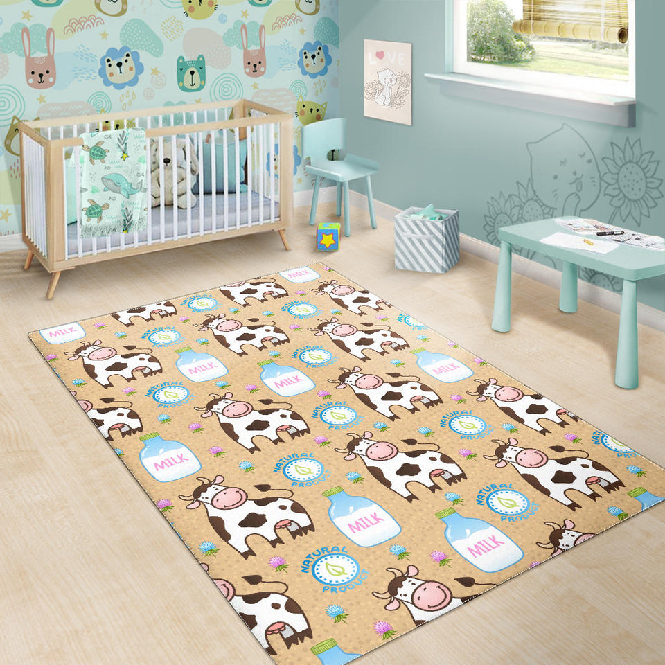 Cow Bottle Of Milk Pattern Area Rug