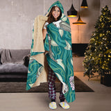 Koi Fish Carp Fish Lotus Pattern Hooded Blanket