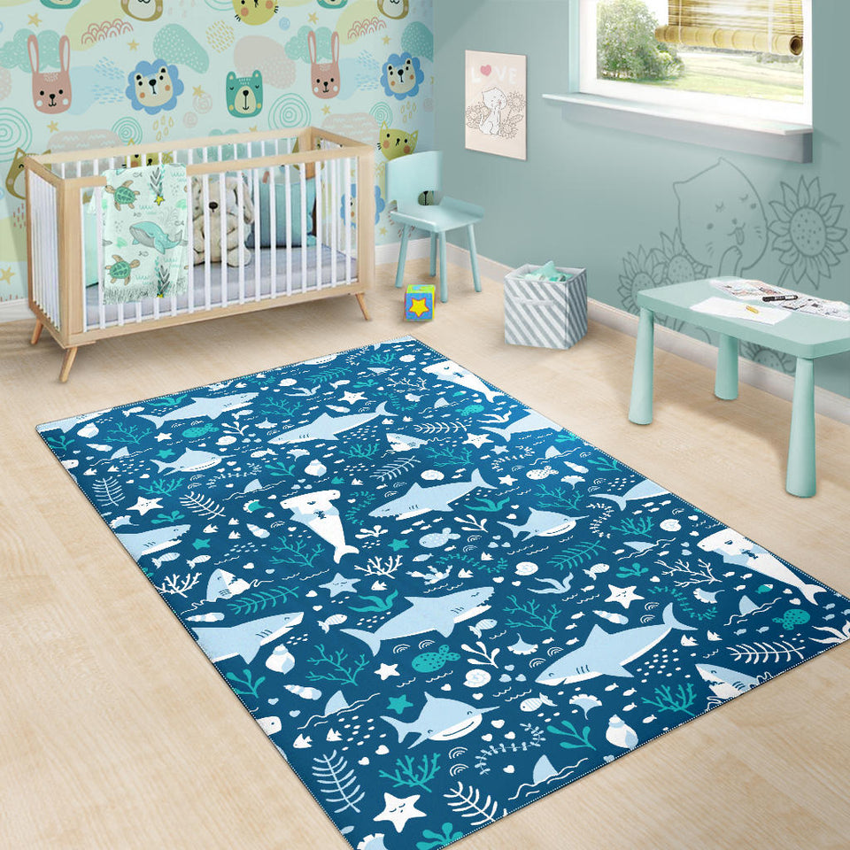 Cute Shark Pattern Area Rug