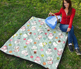 Cute Snowman Snowflake Pattern Premium Quilt