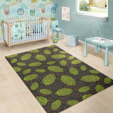 Hop Pattern Black Background Area Rug