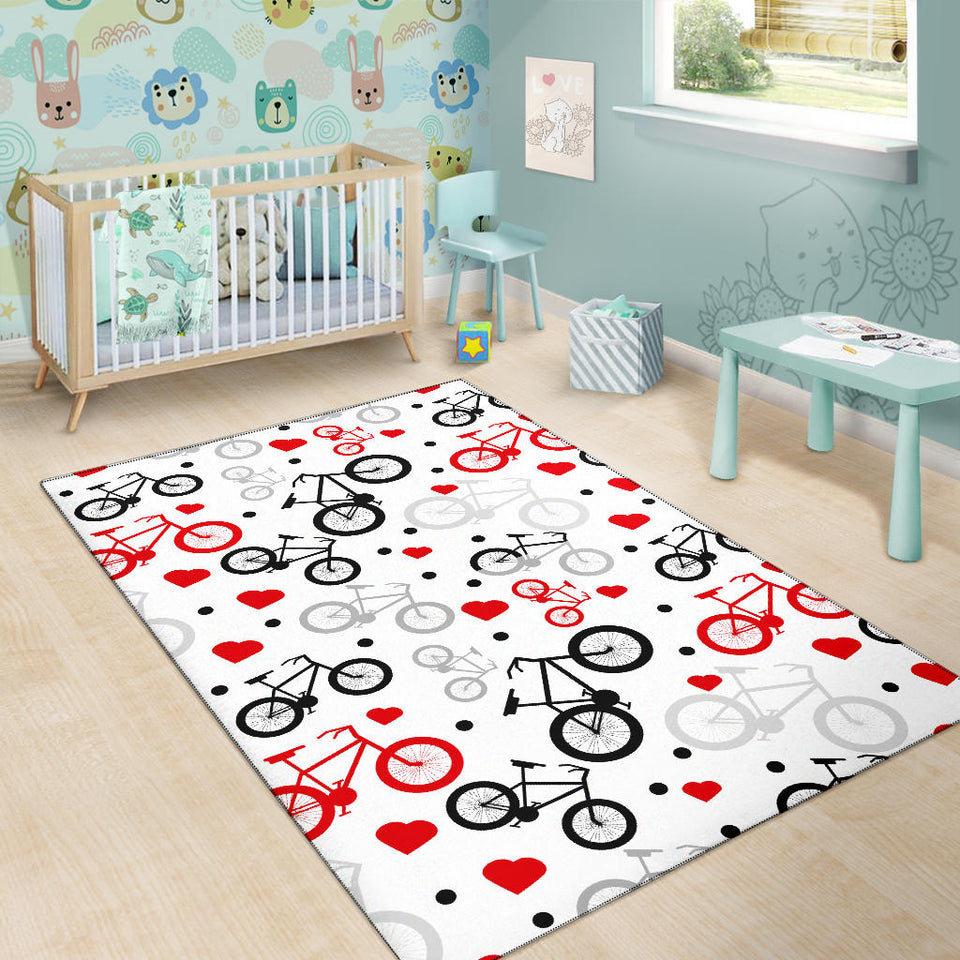 Bicycle Pattern Print Design 04 Area Rug