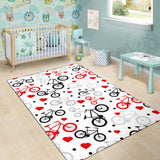 Bicycle Pattern Print Design 04 Area Rug