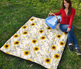 Beautiful Sunflowers Pattern Premium Quilt