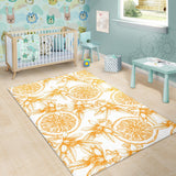 Hand Drawn Orange Fruit Pattern Area Rug