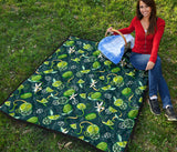Lime Ice Flower Pattern Premium Quilt