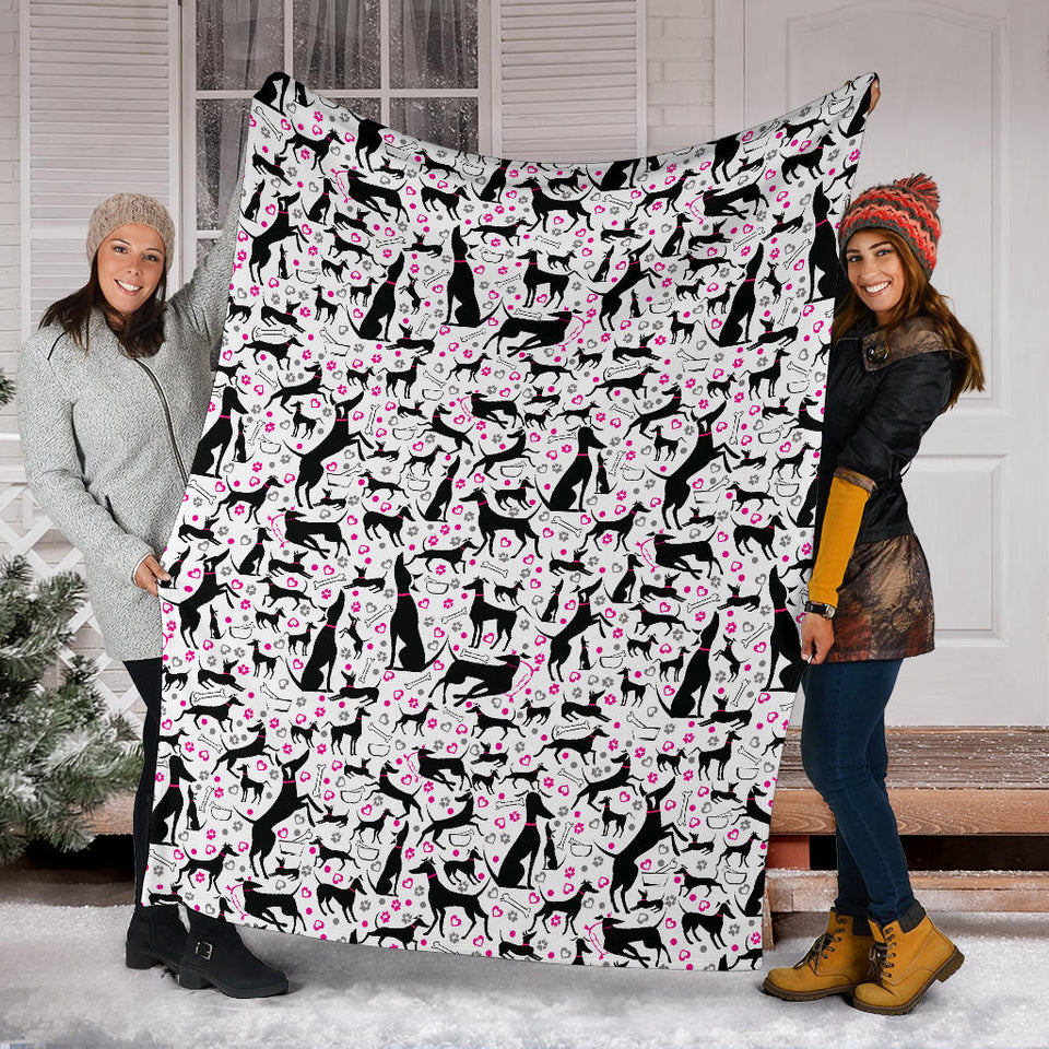 Greyhound Pattern Print Design 02 Premium Blanket