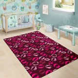 Lips Pattern Print Design 03 Area Rug