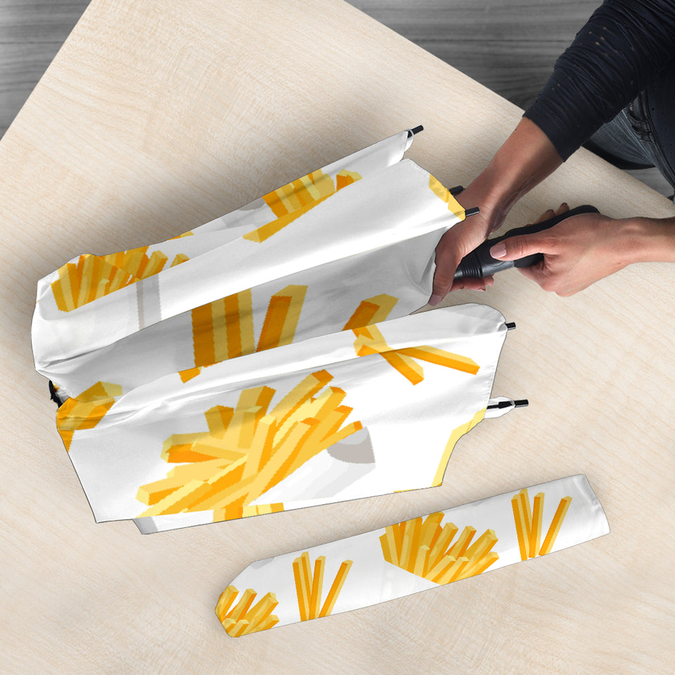 French Fries White Paper Box Pattern Umbrella