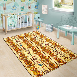 Egypt Hieroglyphics Pattern Print Design 04 Area Rug