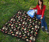 Raccoon Watermelon Pattern Premium Quilt