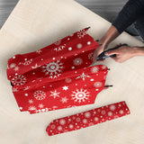 Snowflake Pattern Red Background Umbrella