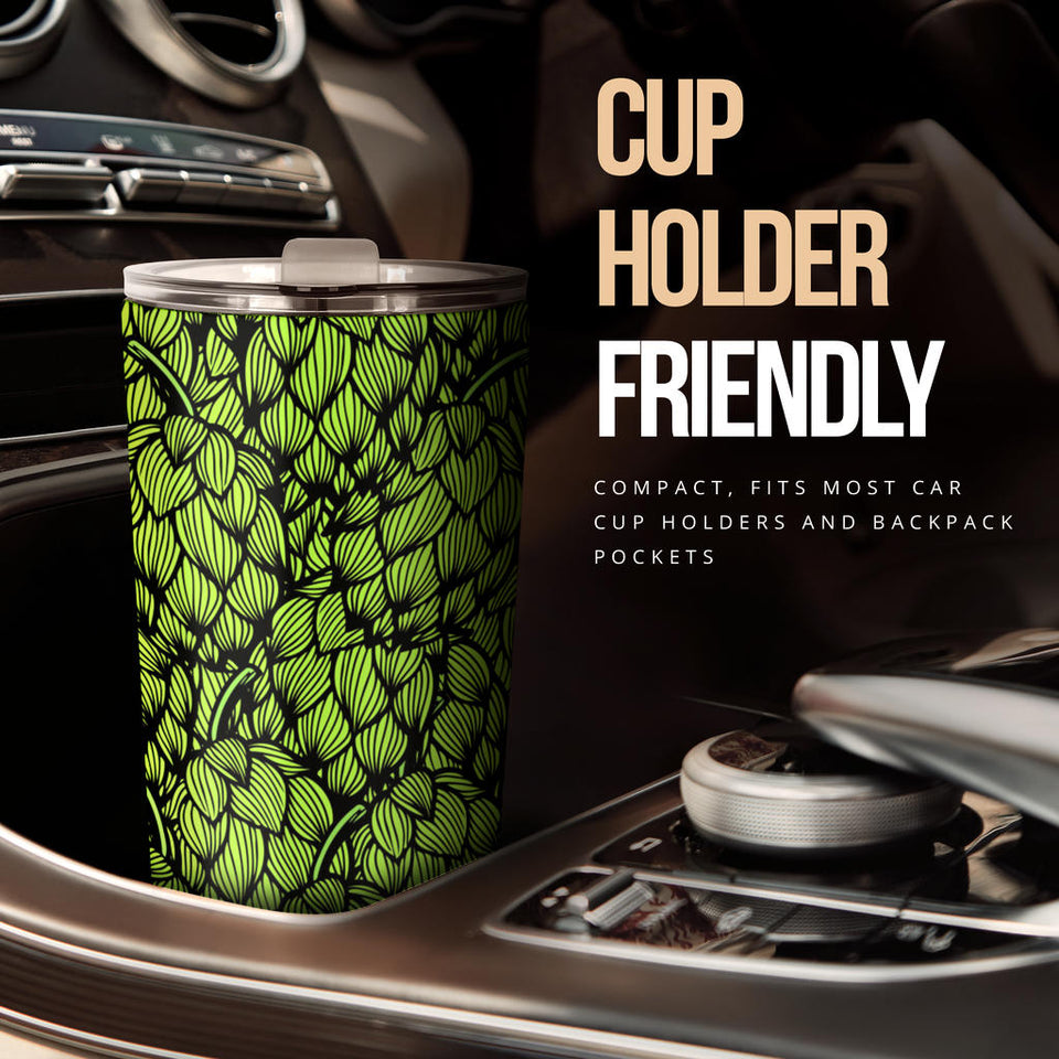 Green Hop Pattern Tumbler