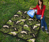 White Orchid Flower Tropical Leaves Pattern Blackground Premium Quilt